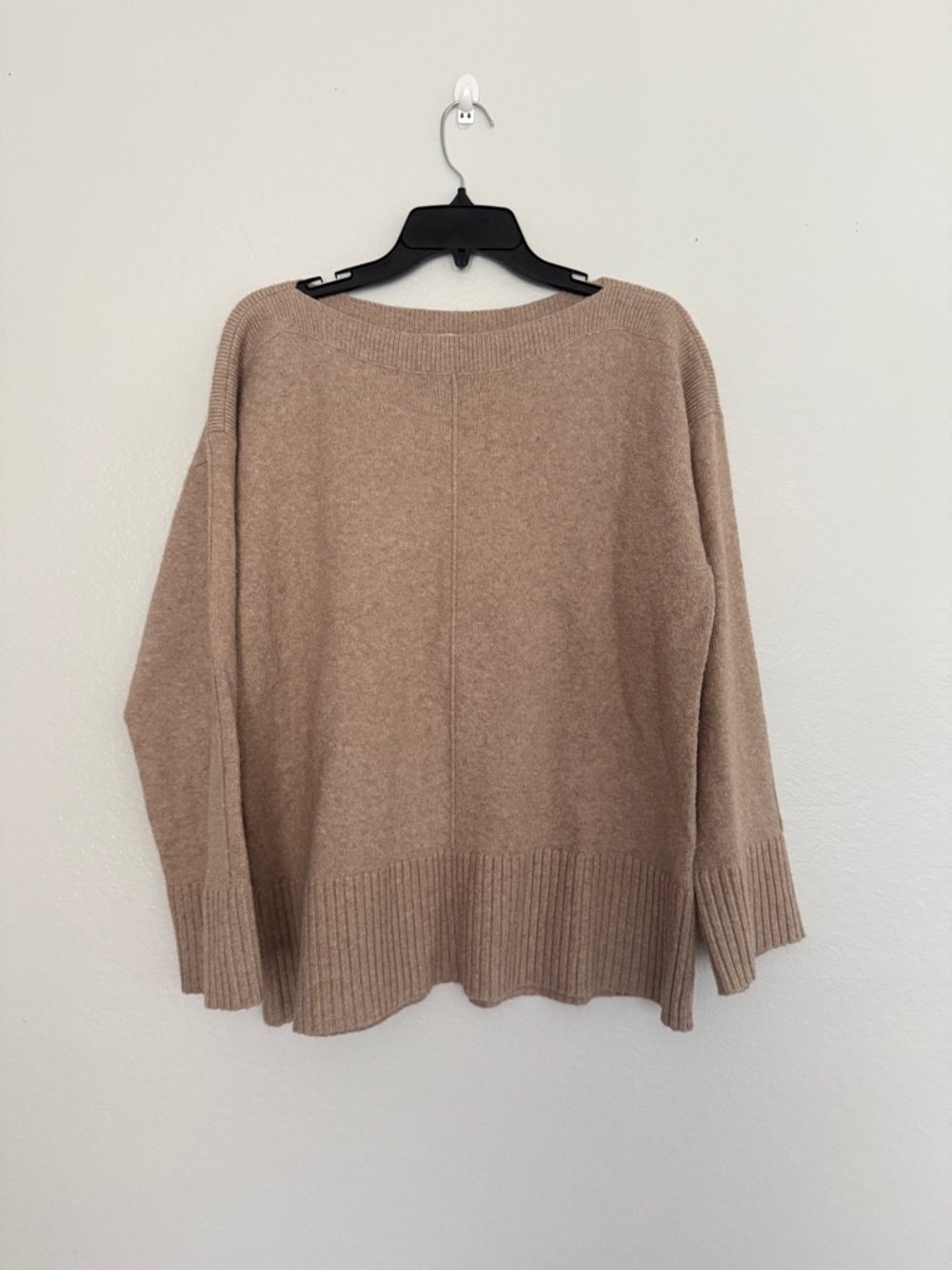 LOFT Brown Knit Sweater Relaxed Fit Ribbed Hem Split Back Detail Medium - Picture 2 of 6